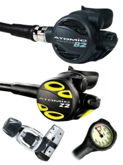 Atomic Aquatics B2 Regulator Set (DIN Or Yoke) & Free Termo Gauge
