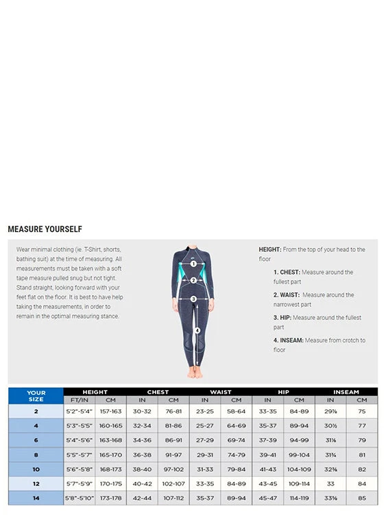 Bare Evoke Aqua 7mm Wetsuit Ladies 2 Bare Evoke Aqua 7mm Wetsuit Ladies - Image 2