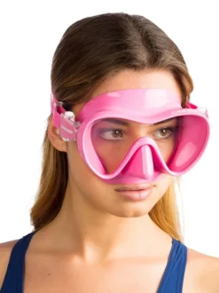 Cressi F1 Mask -Dive Roam Cressi F1 Mask Pink on face side