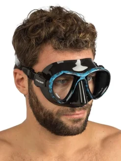 Cressi Metis Mask -Dive Roam Cressi Metis Mask Black Camo On Face Male Front Side
