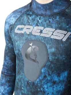 Cressi Tokugawa 3mm 1-Piece Wetsuit Mens -Dive Roam Cressi Tokugawa 3mm 1 Piece Suit Mens Chest Pad Detail