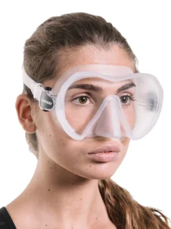 Cressi Z1 Mask -Dive Roam Cressi Z1 Mask on Face Female Side