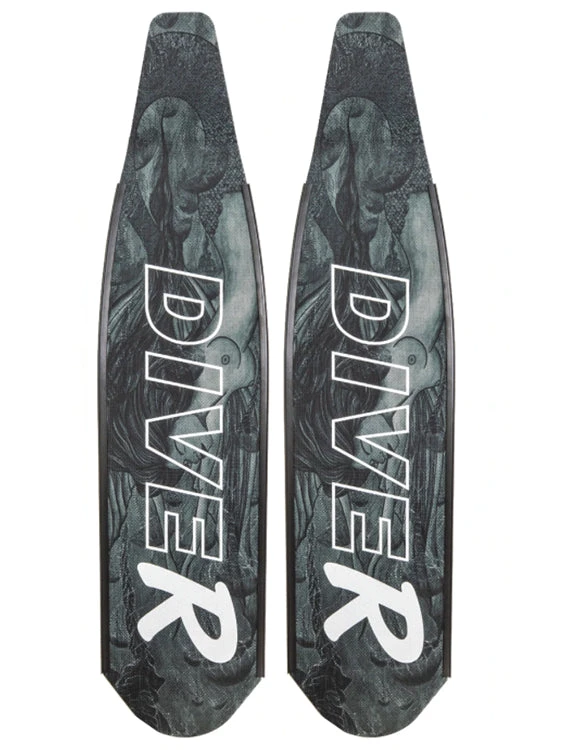 DiveR Freediving Fin Blades - Black & White Mermaid 1 DiveR Freediving Fin Blades - Black & White Mermaid