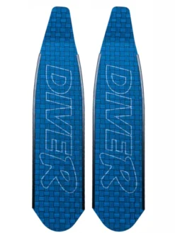 DiveR Freediving Fin Blades - Carbon Innegra Blue