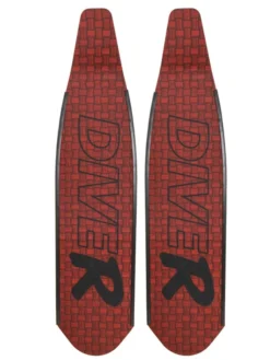 DiveR Freediving Fin Blades - Carbon Innegra Red
