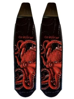 DiveR Freediving Fin Blades - Wild Red Octopus