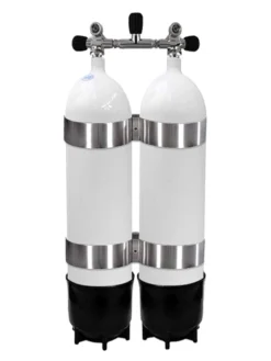 Faber 7L Steel 232 Bar Twin Tanks With Manifold & Bands