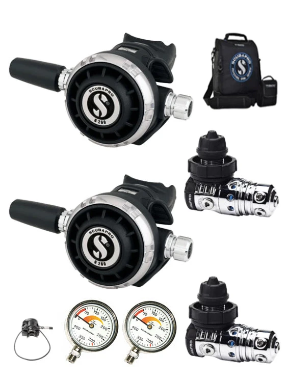 Scubapro MK25 Evo (or MK19 Evo) / G260 Sidemount Regulator Set 1 Scubapro MK25 Evo (or MK19 Evo) / G260 Sidemount Regulator Set