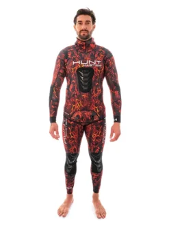 Huntmaster Burnum Huntsman 1.5mm Wetsuit -Dive Roam Huntmaster Burnum Huntsman 1.5mm Wetsuit Camo Series Red