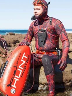 Huntmaster Burnum Huntsman 5mm Wetsuit -Dive Roam Huntmaster Burnum Huntsman 5mm Wetsuit Camo Series Lifestyle Red