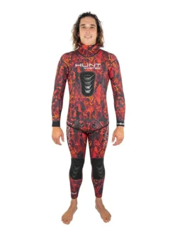 Huntmaster Burnum Huntsman 5mm Wetsuit -Dive Roam Huntmaster Burnum Huntsman 5mm Wetsuit Camo Series Red