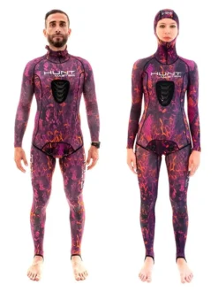 Huntmaster Hooded Spearfishing Rashguard 2-Piece Camo Suit Unisex -Dive Roam Huntmaster Hooded Spearfishing Rashguard 2 Piece Suit with Chest Pad Camo Unisex Pink