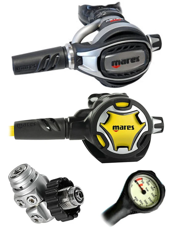 Mares Regulator Set: Abyss Adj 62X (DIN Or Yoke) W/ Octopus & Free Termo Gauge 3 Mares Regulator Set: Abyss Adj 62X (DIN Or Yoke) W/ Octopus & Free Termo Gauge - Image 3