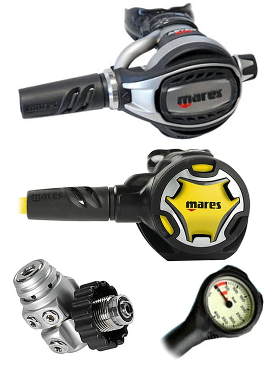 Mares Regulator Set: Abyss Adj 62X (DIN Or Yoke) W/ Octopus & Free Termo Gauge 2 Mares Regulator Set: Abyss Adj 62X (DIN Or Yoke) W/ Octopus & Free Termo Gauge - Image 2