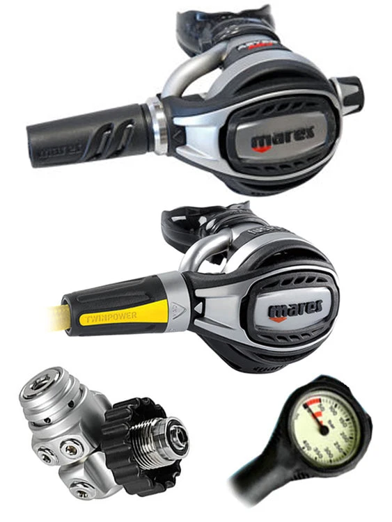 Mares Regulator Set: Abyss Adj 62X (DIN Or Yoke) W/ Octopus & Free Termo Gauge 4 Mares Regulator Set: Abyss Adj 62X (DIN Or Yoke) W/ Octopus & Free Termo Gauge - Image 4