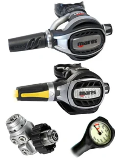 Mares Regulator Set: Abyss Adj 62X (DIN Or Yoke) W/ Octopus & Free Termo Gauge 14 Mares Regulator Set: Abyss Adj 62X (DIN Or Yoke) W/ Octopus & Free Termo Gauge -Dive Roam Mares Abyss Adj 62X DIN Ultra Adj Octopus Regulator Set
