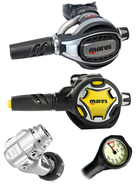 Mares Regulator Set: Abyss Adj 62X (DIN Or Yoke) W/ Octopus & Free Termo Gauge 7 Mares Regulator Set: Abyss Adj 62X (DIN Or Yoke) W/ Octopus & Free Termo Gauge - Image 7