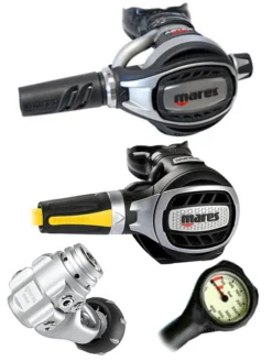 Mares Regulator Set: Abyss Adj 62X (DIN Or Yoke) W/ Octopus & Free Termo Gauge 19 Mares Regulator Set: Abyss Adj 62X (DIN Or Yoke) W/ Octopus & Free Termo Gauge -Dive Roam Mares Abyss Adj 62X Yoke Ultra Octopus Regulator Set