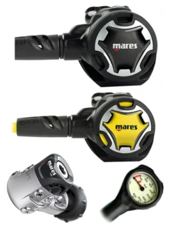 Mares Regulator Set: Dual 15X (DIN Or Yoke) W/ Octopus & Free Termo Gauge