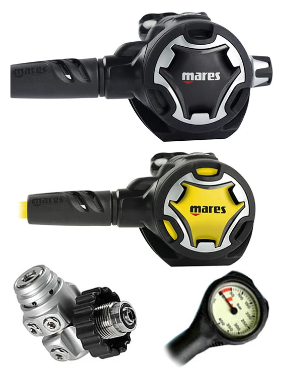 Mares Regulator Set: Dual Adj 62X (DIN Or Yoke) W/ Octopus & Free Termo Gauge 2 Mares Regulator Set: Dual Adj 62X (DIN Or Yoke) W/ Octopus & Free Termo Gauge - Image 2