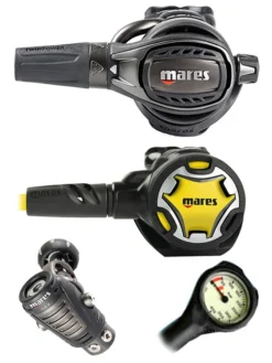 Mares Regulator Set: Epic Adj 82X PVD (DIN Or Yoke) W/ Octopus & Free Termo Gauge