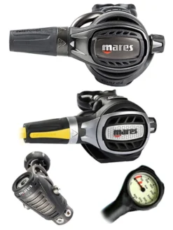 Mares Regulator Set: Epic Adj 82X PVD (DIN Or Yoke) W/ Octopus & Free Termo Gauge -Dive Roam Mares Epic Adj 82x PVD Yoke Ultra Adj Octopus Regulator Set