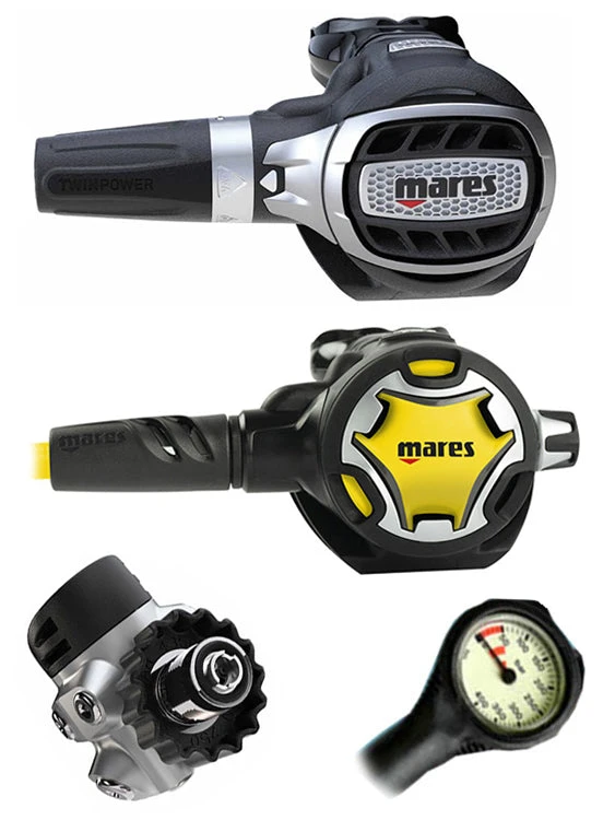 Mares Regulator Set: Ultra 72X (DIN Or Yoke) W/ Octopus & Free Termo Gauge 2 Mares Regulator Set: Ultra 72X (DIN Or Yoke) W/ Octopus & Free Termo Gauge - Image 2