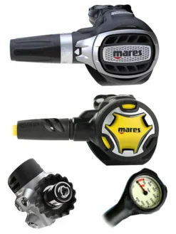 Mares Regulator Set: Ultra 72X (DIN Or Yoke) W/ Octopus & Free Termo Gauge 8 Mares Regulator Set: Ultra 72X (DIN Or Yoke) W/ Octopus & Free Termo Gauge -Dive Roam Mares Ultra 72X DIN Dual Octopus Regulator Set
