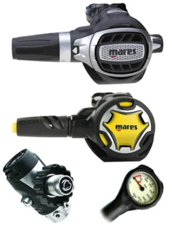 Mares Regulator Set: Ultra Adj 82X (DIN Or Yoke) W/ Octopus & Free Termo Gauge -Dive Roam Mares Ultra Adj 82x DIN Dual Octopus Regulator Set