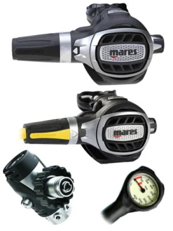 Mares Regulator Set: Ultra Adj 82X (DIN Or Yoke) W/ Octopus & Free Termo Gauge -Dive Roam Mares Ultra Adj 82x DIN Ultra Adj Octopus Regulator Set