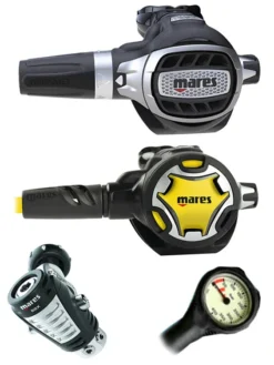 Mares Regulator Set: Ultra Adj 82X (DIN Or Yoke) W/ Octopus & Free Termo Gauge -Dive Roam Mares Ultra Adj 82x Yoke Dual Adj Octopus Regulator Set