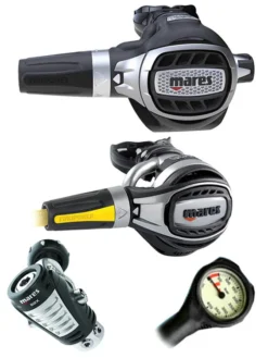 Mares Regulator Set: Ultra Adj 82X (DIN Or Yoke) W/ Octopus & Free Termo Gauge -Dive Roam Mares Ultra Adj 82x Yoke Fusion Octopus Regulator Set