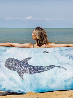 Ocean Armour Whale Shark Beach Towel -Dive Roam Ocean Armour Whale Shark Beach Towel Lifestyle Horizontal