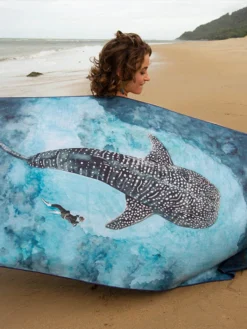 Ocean Armour Whale Shark Beach Towel -Dive Roam Ocean Armour Whale Shark Beach Towel Lifestyle Horizontally