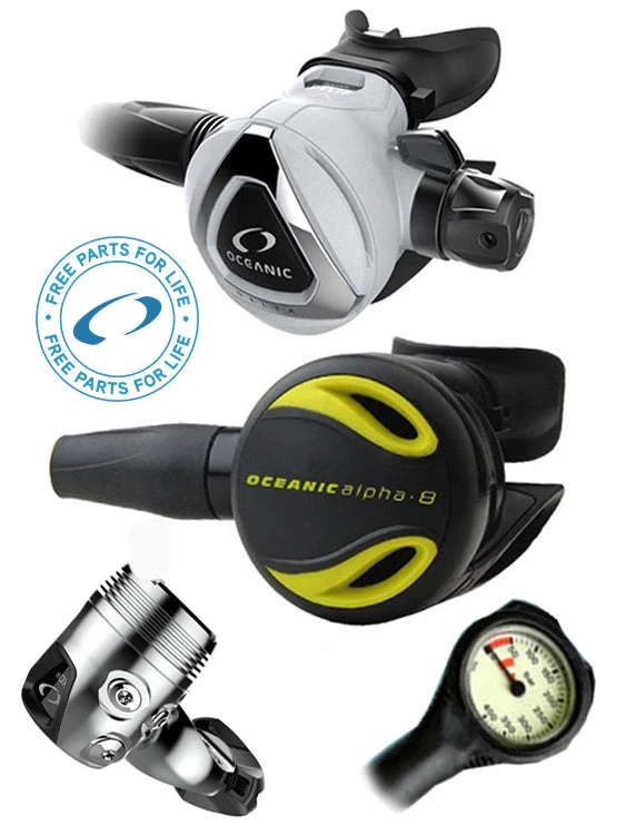 Oceanic Regulator Set: Delta 5 / EDX (DIN Or Yoke) / Alpha 8 Octopus & Free Termo Gauge 4 Oceanic Regulator Set: Delta 5 / EDX (DIN Or Yoke) / Alpha 8 Octopus & Free Termo Gauge - Image 4