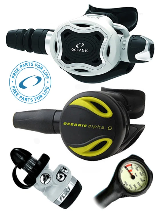 Oceanic Regulator Set: Zeo / FDXi (DIN Or Yoke) / Octopus & Free Termo Gauge 2 Oceanic Regulator Set: Zeo / FDXi (DIN Or Yoke) / Octopus & Free Termo Gauge - Image 2