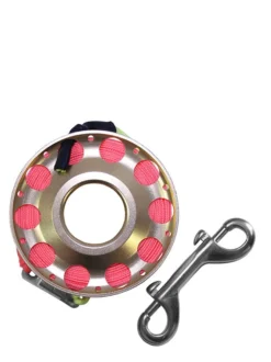 Reefline 25m Aluminium Spool With Swivel -Dive Roam Reefline 25m Aluminium Spool with Swivel Bolt Snap Gold