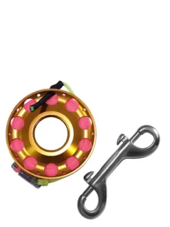 Reefline 25m Aluminium Spool With Swivel -Dive Roam Reefline 25m Aluminium Spool with Swivel Bolt Snap Orange