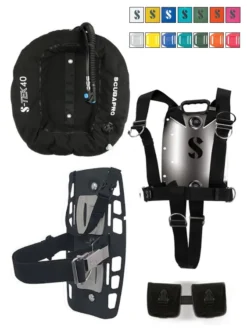 Scubapro S-Tek Pure Single System -Dive Roam Scubapro S Tek 40lb Wing Pure Single System with Trim Pockets