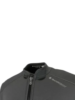 Sharkskin Chillproof T2 Long Sleeve Full Zip Mens 12 Sharkskin Chillproof T2 Long Sleeve Full Zip Mens -Dive Roam Sharkskin Chillproof T2 Titanium Long Sleeve Full Zip Top Neck Detail