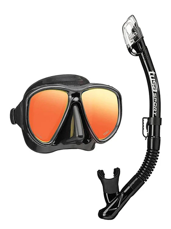 TUSA Sport Black Pro Mirror Snorkel Set 1 TUSA Sport Black Pro Mirror Snorkel Set